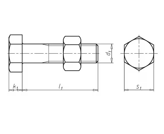 Würth Schraube Sechskantkopf m. Schaft M16 x 40