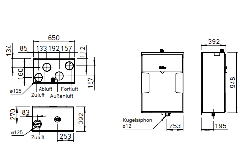 Helios Lüftungsgerät KWL 250 W