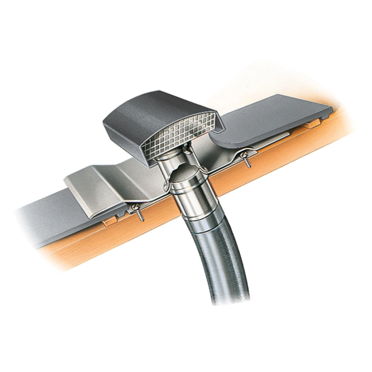 Helios DDF 125 G, Dachdurchführung für Rohrdurchmesser 125 mm Dachhaube schiefergrau lackiert HE/DDF/125/G