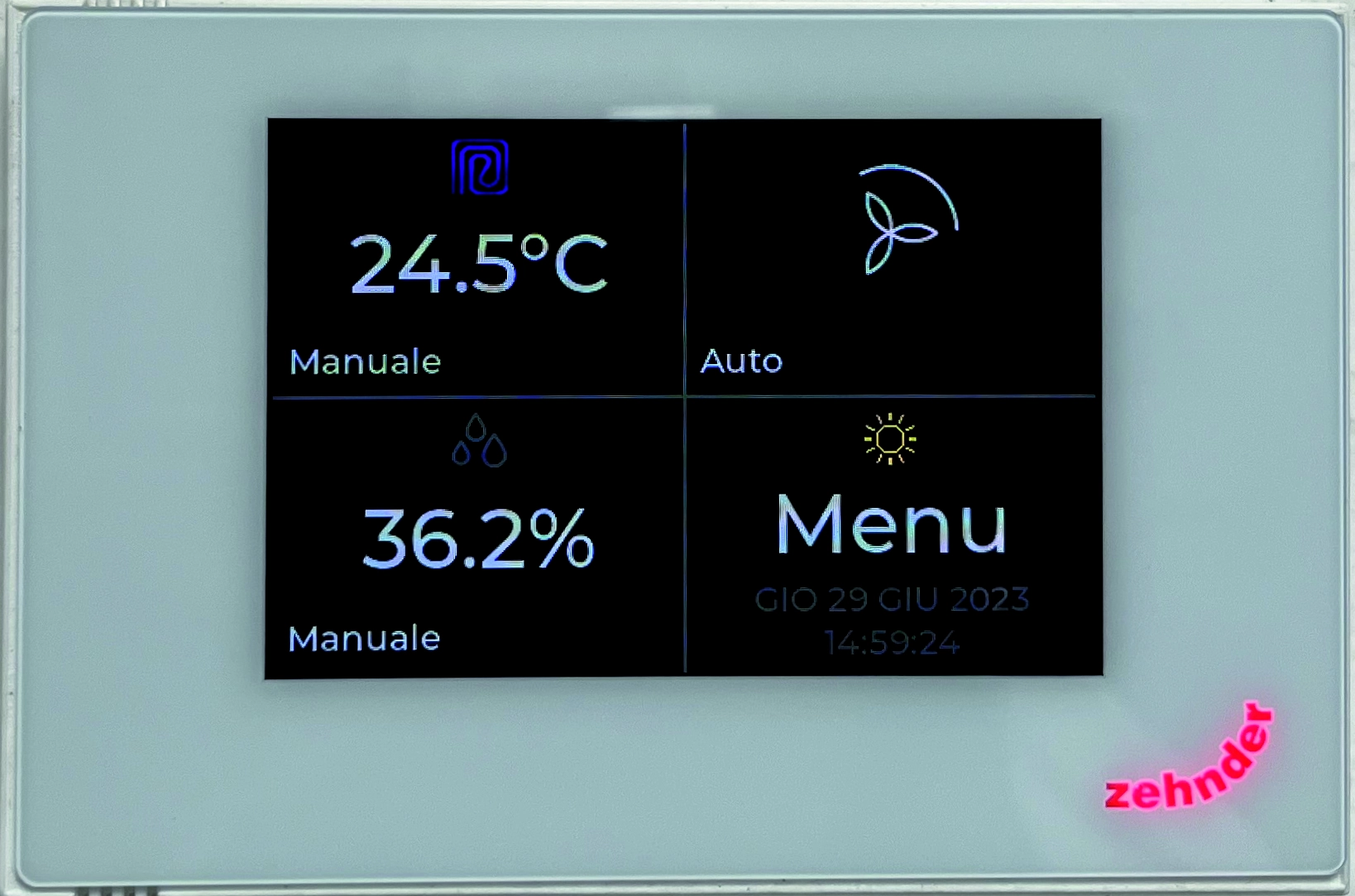 Zehnder Multi Control Bedieneinheit, Farbe weiß, Montageplatte inklusiv